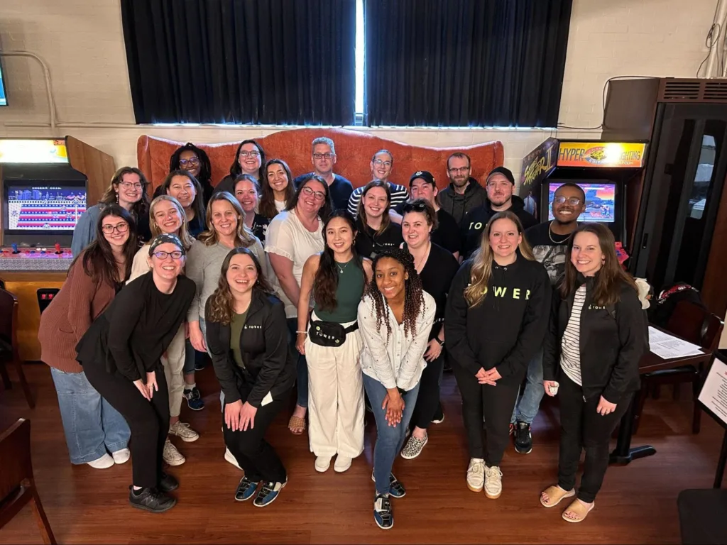 a group of people posing for a photo